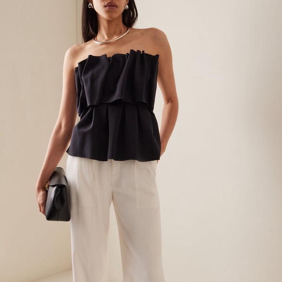 House of Dagmar Black Sculpted Blouse NWT - Picture 4 of 4